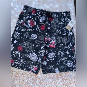 Stylish Black Graphic Men Shorts